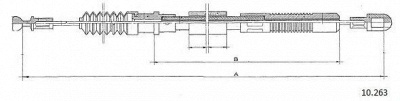 CABOR 10263 - Трос, управление сцеплением