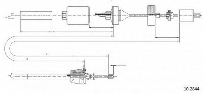 CABOR 102844 -  Трос, управление сцеплением