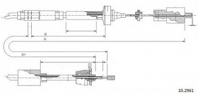 CABOR 102961 - Трос, управление сцеплением