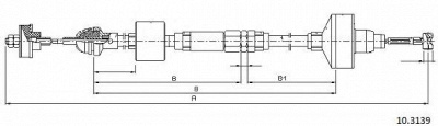 CABOR 103139 -  Трос, управление сцеплением
