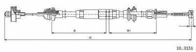 CABOR 103151 - Трос, управление сцеплением