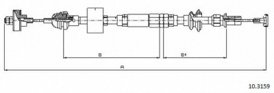 CABOR 103159 -  Трос, управление сцеплением