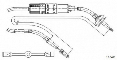 CABOR 103411 -  Трос, управление сцеплением