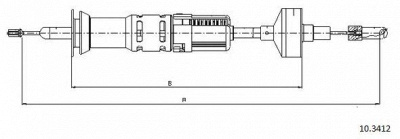 CABOR 103412 - Трос, управление сцеплением