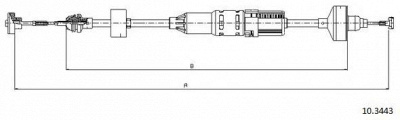CABOR 103443 -  Трос, управление сцеплением