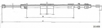 CABOR 10608 -  Трос, стояночная тормозная система