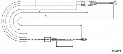 CABOR 106224 -  Трос, стояночная тормозная система