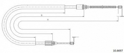 CABOR 106697 -  Трос, стояночная тормозная система