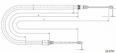 CABOR 106791 -  Трос, стояночная тормозная система