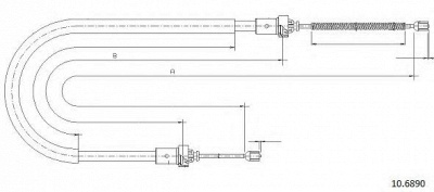 CABOR 106890 -  Трос, стояночная тормозная система