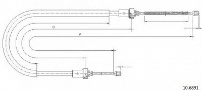 CABOR 106891 -  Трос, стояночная тормозная система
