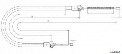 CABOR 106892 -  Трос, стояночная тормозная система