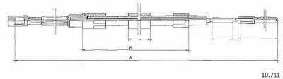 CABOR 10711 -  Трос, стояночная тормозная система