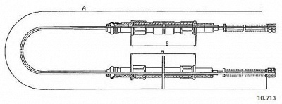 CABOR 10713 -  Трос, стояночная тормозная система