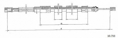 CABOR 10733 -  Трос, стояночная тормозная система