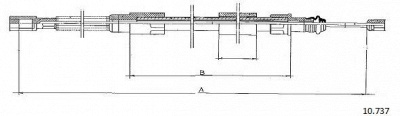 CABOR 10737 -  Трос, стояночная тормозная система