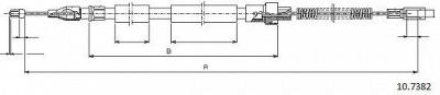 CABOR 107382 -  Трос, стояночная тормозная система