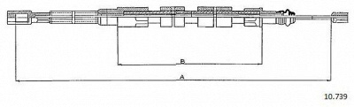 CABOR 10739 -  Трос, стояночная тормозная система