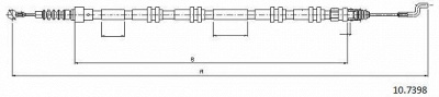 CABOR 107398 -  Трос, стояночная тормозная система