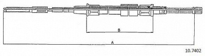 CABOR 107402 -  Трос, стояночная тормозная система