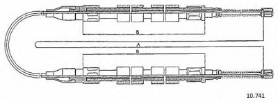 CABOR 10741 -  Трос, стояночная тормозная система