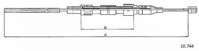 CABOR 10744 -  Трос, стояночная тормозная система