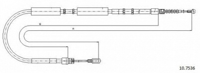 CABOR 107536 -  Трос, стояночная тормозная система