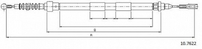 CABOR 107622 -  Трос, стояночная тормозная система