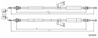 CABOR 108225 -  Трос, стояночная тормозная система
