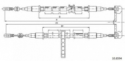 CABOR 108594 -  Трос, стояночная тормозная система