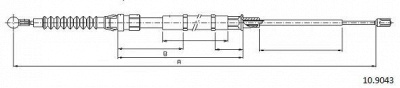 CABOR 109043 -  Трос, стояночная тормозная система