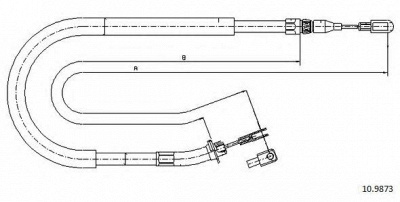 CABOR 109873 -  Трос, стояночная тормозная система