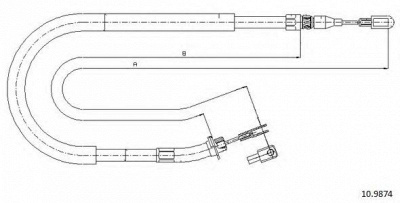 CABOR 109874 -  Трос, стояночная тормозная система