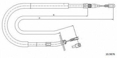 CABOR 109876 -  Трос, стояночная тормозная система