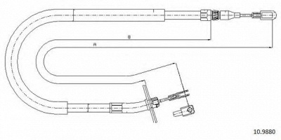 CABOR 109880 -  Трос, стояночная тормозная система