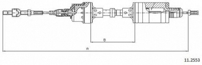 CABOR 112553 - Трос, управление сцеплением