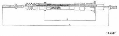 CABOR 112612 - Трос, управление сцеплением