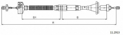 CABOR 112913 - Трос, управление сцеплением