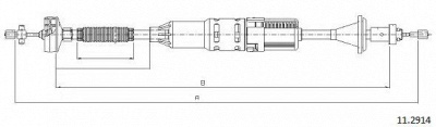CABOR 112914 - Трос, управление сцеплением