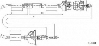 CABOR 113064 - Трос, управление сцеплением