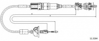 CABOR 113264 - Трос, управление сцеплением