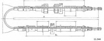 CABOR 11544 -  Трос, стояночная тормозная система