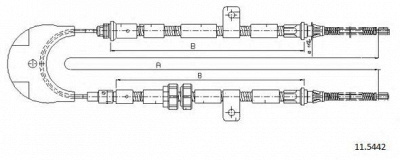 CABOR 115442 -  Трос, стояночная тормозная система
