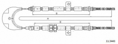 CABOR 115443 -  Трос, стояночная тормозная система
