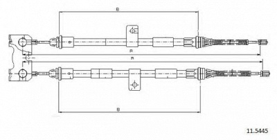 CABOR 115445 -  Трос, стояночная тормозная система