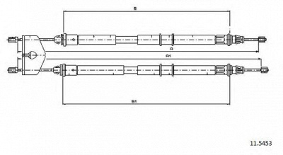 CABOR 115453 -  Трос, стояночная тормозная система