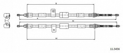 CABOR 115456 -  Трос, стояночная тормозная система
