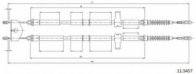 CABOR 115457 -  Трос, стояночная тормозная система