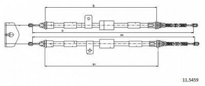 CABOR 115459 -  Трос, стояночная тормозная система