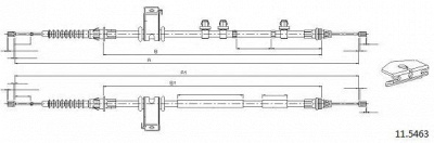 CABOR 115463 -  Трос, стояночная тормозная система